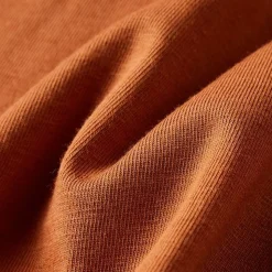 Langærmet T-shirt til børn str. 92 cognacfarvet