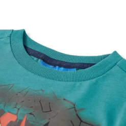 Langærmet T-shirt til børn str. 140 akvamarinblå