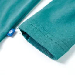 Langærmet T-shirt til børn str. 140 akvamarinblå