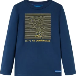 Langærmet T-shirt til børn str. 92 marineblå