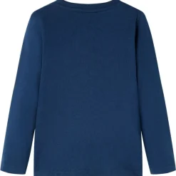 Langærmet T-shirt til børn str. 92 marineblå