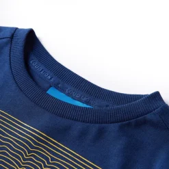 Langærmet T-shirt til børn str. 92 marineblå