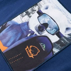 Langærmet T-shirt til børn str. 92 jeansblå