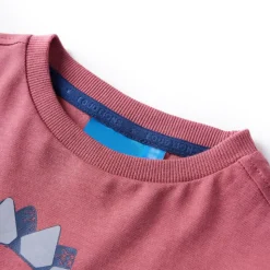 Langærmet T-shirt til børn str. 104 mørkerød