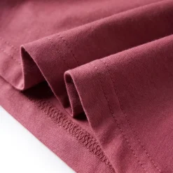 Langærmet T-shirt til børn str. 104 mørkerød