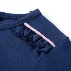 Langærmet T-shirt til børn str. 104 marineblå