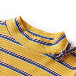 Langærmet T-shirt til børn str. 140 okkergul
