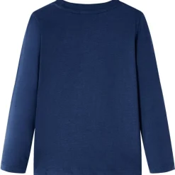 Langærmet T-shirt til børn str. 140 blåmeleret