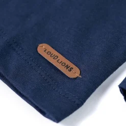 Langærmet T-shirt til børn str. 140 blåmeleret