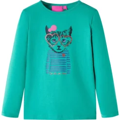 Langærmet T-shirt til børn str. 104 cm lysegrøn
