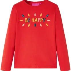 Langærmet T-shirt til børn str. 92 rød