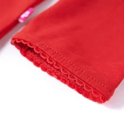 Langærmet T-shirt til børn str. 92 rød