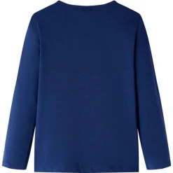 Langærmet T-shirt til børn str. 116 marineblå