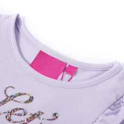 Langærmet T-shirt til børn str. 104 lyslilla