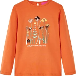 Langærmet T-shirt til børn str. 92 cm orange