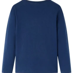 Langærmet T-shirt til børn str. 104 marineblå