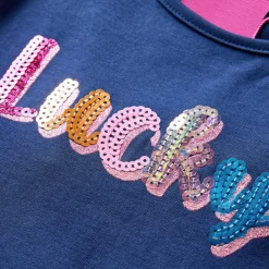 Langærmet T-shirt til børn str. 104 marineblå