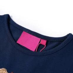 Langærmet T-shirt til børn str. 92 marineblå