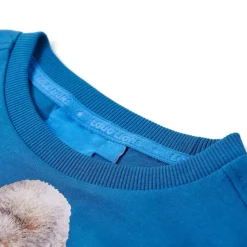 Langærmet T-shirt til børn str. 104 petroleumsblå