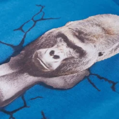 Langærmet T-shirt til børn str. 104 petroleumsblå