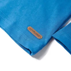 Langærmet T-shirt til børn str. 104 petroleumsblå