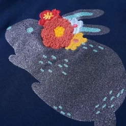 Langærmet T-shirt til børn str. 104 marineblå