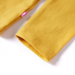 Langærmet T-shirt til børn str. 104 okkergul