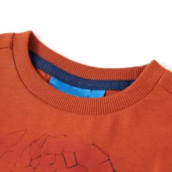 Langærmet T-shirt til børn str. 92 rustfarvet