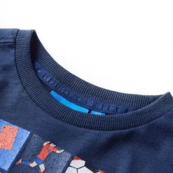 Langærmet T-shirt til børn str. 104 marinemeleret
