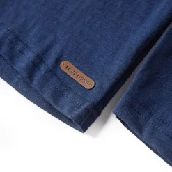 Langærmet T-shirt til børn str. 104 marinemeleret