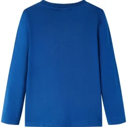 Langærmet T-shirt til børn str. 128 mørkeblå