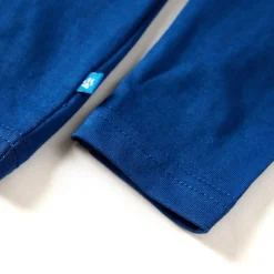 Langærmet T-shirt til børn str. 128 mørkeblå