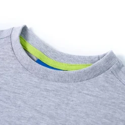 Langærmet T-shirt til børn str. 104 gråmeleret