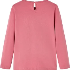 Langærmet T-shirt til børn str. 104 gammelrosa