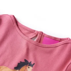 Langærmet T-shirt til børn str. 104 gammelrosa