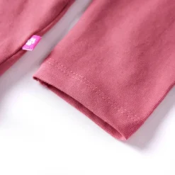 Langærmet T-shirt til børn str. 104 gammelrosa