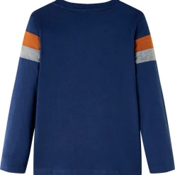 Langærmet T-shirt til børn str. 104 marineblå