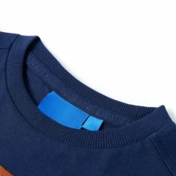 Langærmet T-shirt til børn str. 104 marineblå