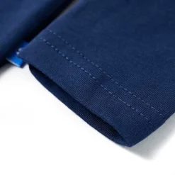Langærmet T-shirt til børn str. 104 marineblå