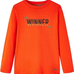 Langærmet T-shirt til børn str. 104 cm orange