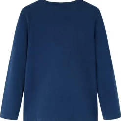 Langærmet T-shirt til børn str. 128 marineblå
