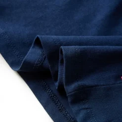 Langærmet T-shirt til børn str. 128 marineblå