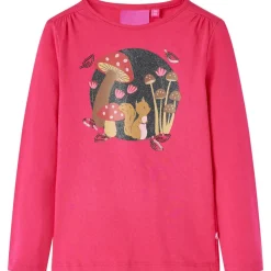 Langærmet T-shirt til børn str. 104 pink