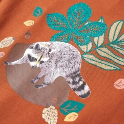 Langærmet T-shirt til børn str. 128 cognacfarvet