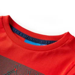 Langærmet T-shirt til børn str. 104 rød