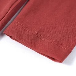 Langærmet T-shirt til børn str. 104 mørkerød