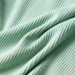 Langærmet T-shirt til børn str. 128 mock-rullekrave mørk mintgrøn