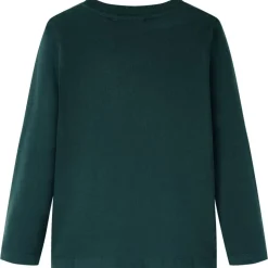 Langærmet T-shirt til børn str. 104 cm mørkegrøn