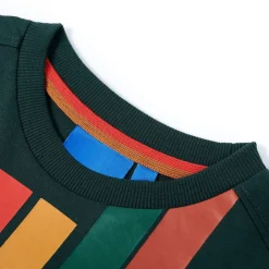 Langærmet T-shirt til børn str. 104 cm mørkegrøn