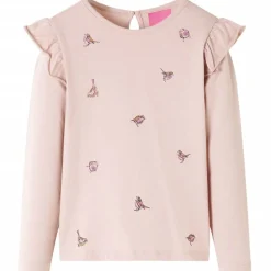 Langærmet T-shirt til børn str. 92 lyserød